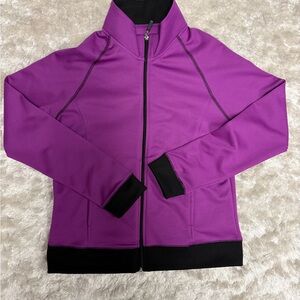 Women’s S Purple&Black Athletic Workout Zip Up Jacket in good condition-pockets